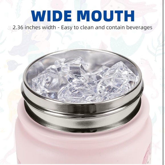 Sweat Mermaids🧜‍♀️14OzKids👧🏻Insulated Stainless Steel Water💦Bottle wStrawLid - Picture 5 of 10